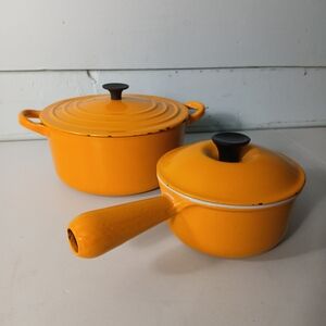 Vintage Le Creuset Saffron set no. 14 and B